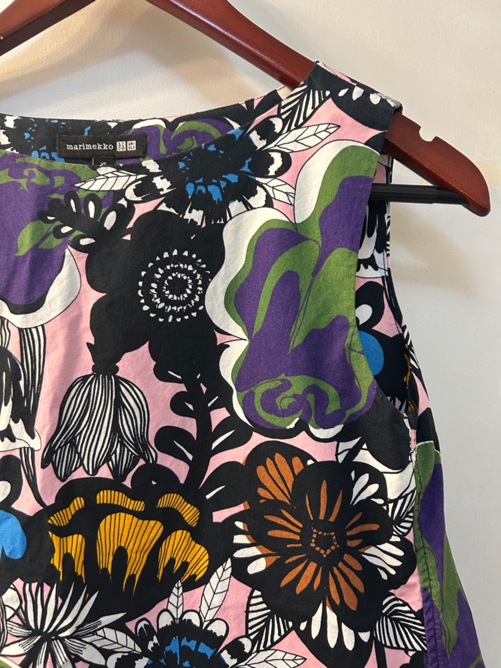 Marimekko x Uniqlo Multicolor Floral Cotton Sleeveless Tank Top Blouse Womens XS - Picture 4 of 9